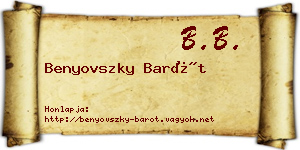Benyovszky Barót névjegykártya